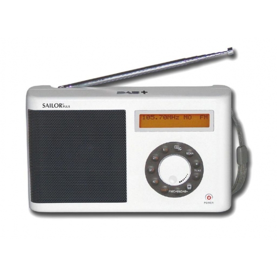 Sailor SA-123 tragbares DAB+-Radio mit PLL-Tuner, schwarz oder weiß Farbe: weiß