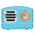 Drahtloser Bluetooth Holzlautsprecher Stereo Portable Radio Bass Super Retro Farbe Blau