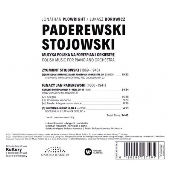 Warner Music Sinfonia Iuventus - Paderewski, Stojowski - Polish music for piano and orchestra, CD, Klassisch, CD, Sinfonia Iuven