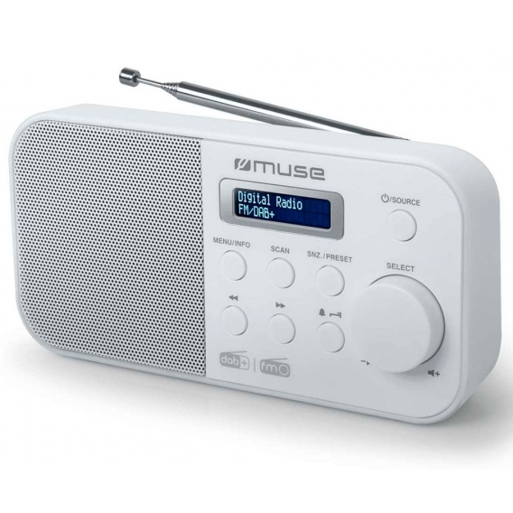 Muse m-109 dbw white tragbares dab+/fm-Radio mit integriertem Lautsprecher und Bildschirm