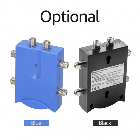 KKmoon Bidirektionaler TV-Verstaerker 2 Eingaenge TV-Antennen-Signalverstaerker mit 4 Ausgaengen Rauscharmer TV-Signal-Splitter 