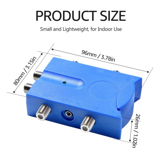 KKmoon Bidirektionaler TV-Verstaerker 2 Eingaenge TV-Antennen-Signalverstaerker mit 4 Ausgaengen Rauscharmer TV-Signal-Splitter 