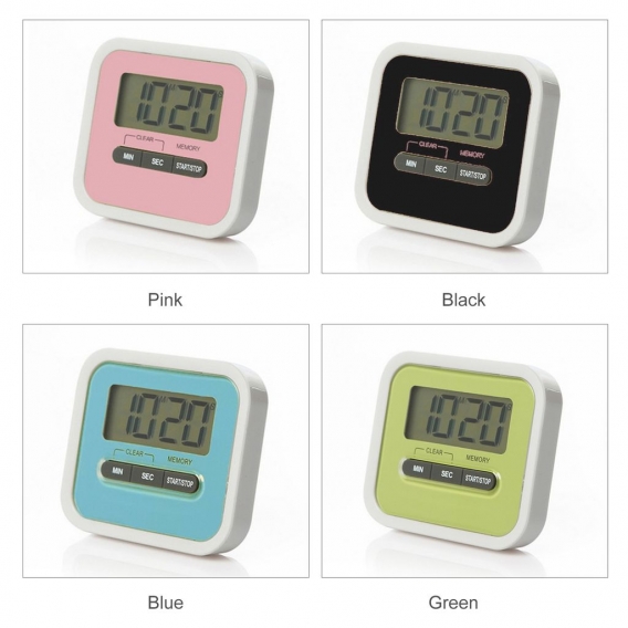 Magnet Kue chentimer 100-Minuten Digital Count Up & Countdown Timer mit rue ckseitigem Staender Clip Lauter Alarm Grosses LCD Di