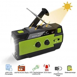 More about Solar Radio, AM/FM Kurbelradio Tragbar Notfallradio mit 5000mAh Wiederaufladbare Batterie, LED Leselampe, SOS Alarm und Handkurb