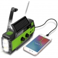 Solar Radio, AM/FM Kurbelradio Tragbar Notfallradio mit 5000mAh Wiederaufladbare Batterie, LED Leselampe, SOS Alarm und Handkurb