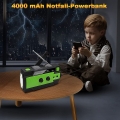 Solar Radio, AM/FM Kurbelradio Tragbar Notfallradio mit 5000mAh Wiederaufladbare Batterie, LED Leselampe, SOS Alarm und Handkurb