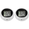 Universal Mini Motorrad Digitaluhr Uhr Wasserdichte Aufkleber Motorrad Digitaluhr [Dia.1.1 "- 2 Pack]