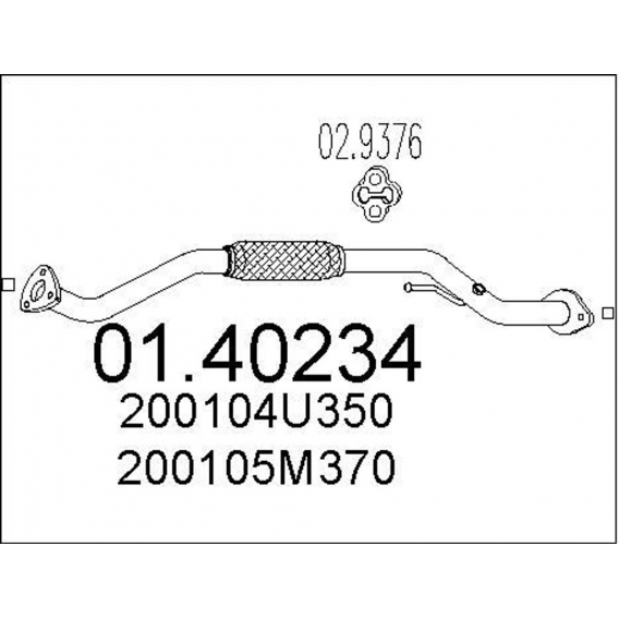 MTS VORNE Abgasrohr für NISSAN ALMERA TINO (V10) ALMERA II Hatchback (N16)