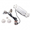 Elektrische Akustikgitarre Soundhole Magnetic Pickup mit Volume \u0026 Tone White Farbe Weiß