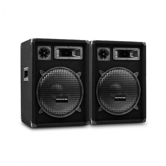 auna Pro PW-1222 MKII passive PA-Lautsprecher PA-Boxen ,2er-Set: 2 x PA-Box ,30,5 cm (12") Subwoofer ,Belastbarkeit: 300 Watt RM