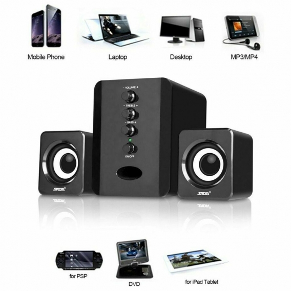 Kabelgebundene Kombi-Lautsprecher Computer-Lautsprecher Bass Stereo Musik Player Subwoofer Sound Box