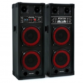 More about Fenton SPB-28 - 2 x PA Lautsprecher, Aktivboxen Set, Master/Slave Boxensystem, 800 Watt max., 2 x 8"-Subwoofer, Bluetooth, USB-P