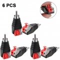 6pcs RCA zu Lautsprecher Kabel Adapter Subwoofer Lautsprecher Phono RCA Stecker auf Schraubanschluss Video Audio Federpresse Typ