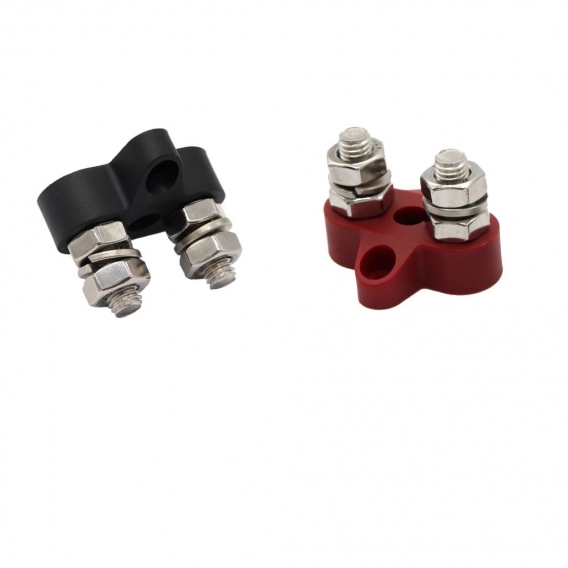 Red \\u0026 Black Junction Block PowerPost Isolierte Anschluss Dual Stud M8 5/16 \"