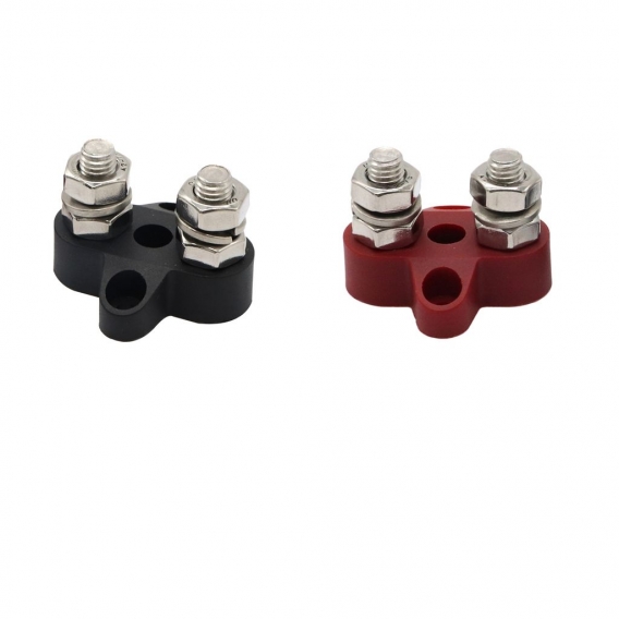 Red \\u0026 Black Junction Block PowerPost Isolierte Anschluss Dual Stud M8 5/16 \"