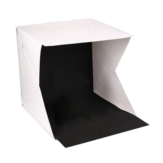 Klappbare beleuchtung softbox mit led-leuchten 2 backdrops für produkt anzeige Größe S.