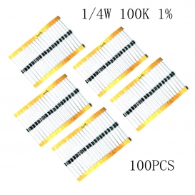 More about 100 Stück Widerstandsmetallfolie 1 / 4W 0,25W 1% 100KΩ Ohm Gelb