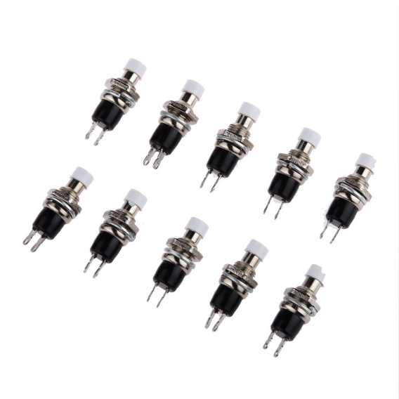 20Pcs Lockless Momentary ON OFF Taster Mini Schalter PBS 110 Weiß