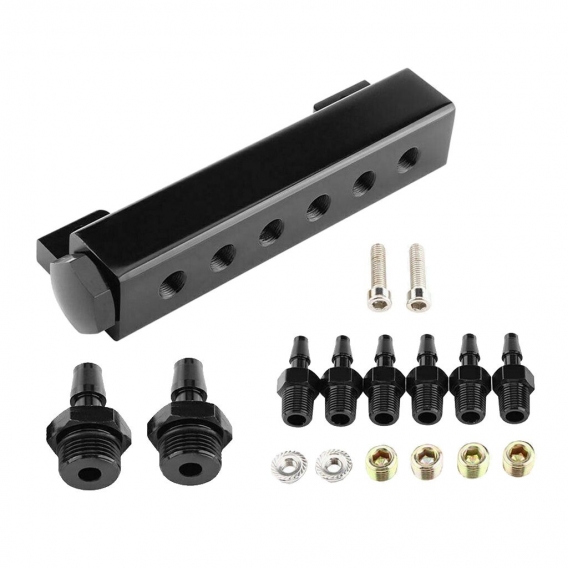 Vakuum Block Sockel 6 Port Kraftstoffeinlassblock Verteilerkit Wastegate  Boost 1/2 NPT Für Den Renneinsatz