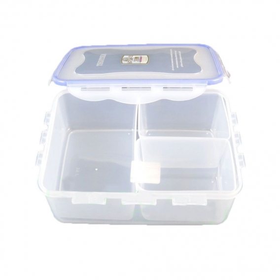 Mehrzweck 3 Grid-Storage-Box-Kasten-Behälter Crisper Shop Home-Hilfe Kasten Transparent