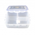 Mehrzweck 3 Grid-Storage-Box-Kasten-Behälter Crisper Shop Home-Hilfe Kasten Transparent