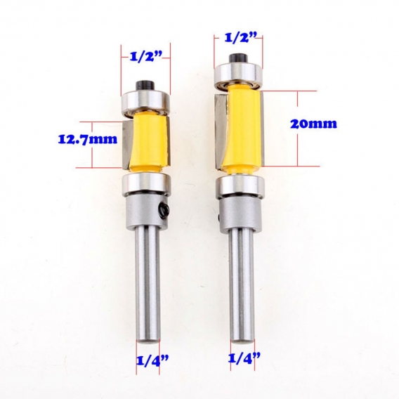 Double Short Edge Gravur Trim Router Bit Holzschneider 1/4 \'\'Schaft für Holzbearbeitung