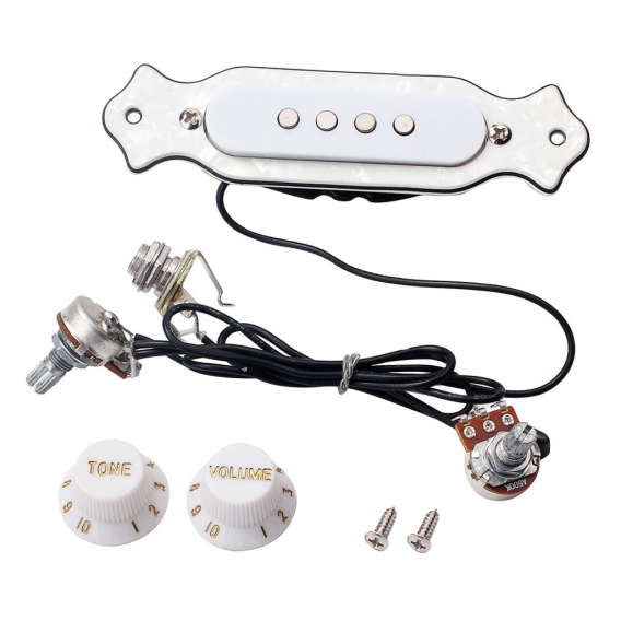 Prewired 4-saitige Soundhole Active Pickup Kabelbaum für Zigarre Box Gitarre