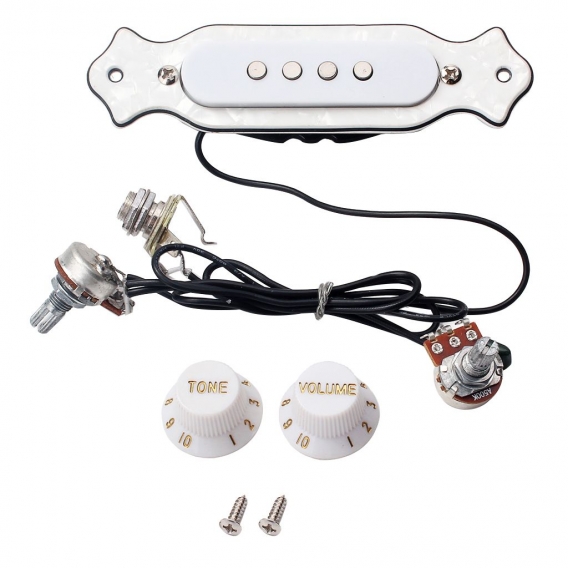 Prewired 4-saitige Soundhole Active Pickup Kabelbaum für Zigarre Box Gitarre