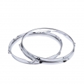 1 Paar Professional Snare Drum Hoop Ring Rim für 10 Zoll Snare Drum, 6 Lug Snare Side Hoop, Silber