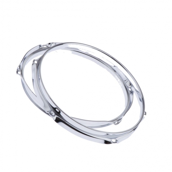 1 Paar Professional Snare Drum Hoop Ring Rim für 10 Zoll Snare Drum, 6 Lug Snare Side Hoop, Silber