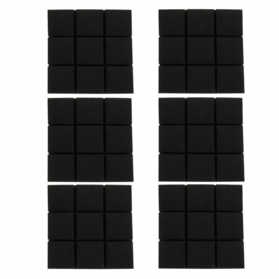 6 Stück Acoustic Wedge Foam Panels , Farbe Schwarz