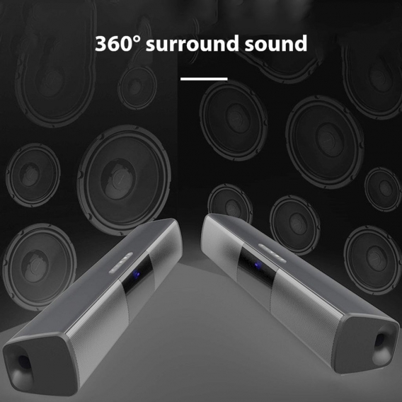 Heimkino Lange Soundbar FM-Radio Subwoofer Stereo Drahtloser Bluetooth-Lautsprecher 441,77 g