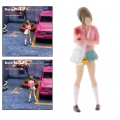 1:64. zahlen diorama mädchen miniatur-action-figur modell für display-playset Farbe Rosa