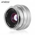 Andoer 25 mm F1.8-Objektiv mit manueller Fokussierung und grosser Blende, kompatibel mit Fujifilm Fuji X-A1 / X-A10 / X-A2 / X-A