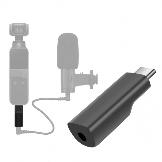 Kamera Mikrofon Audio Adapter Konverter Typ C auf 3,5 mm fš¹r den Anschluss eines externen Mikrofons Kompatibel mit DJI Osmo Poc