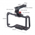 Andoer Kamerak?fig-Videostabilisator mit Griff oben Schnellwechselplatte 1/4 Zoll 3/8 Zoll Gewindebohrungen Kaltschuhmontage 15 