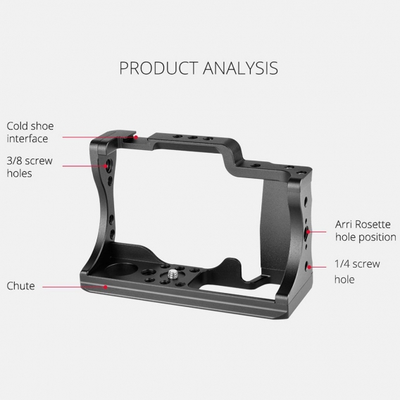 Andoer Kamerak?fig Aluminiumlegierung mit Kaltschuhhalterung Kompatibel mit Canon EOS M50 DSLR Kamera