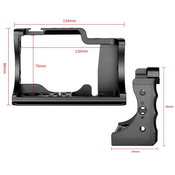 Andoer Kamerak?fig Aluminiumlegierung mit Kaltschuhhalterung Kompatibel mit Canon EOS M50 DSLR Kamera