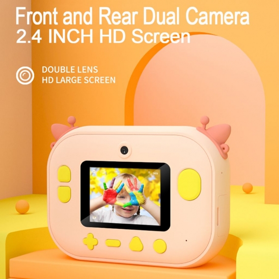 1080P HD Mini Kinderkamera Tragbare digitale Sofortbildkamera & Fotodrucker fuer Kinder inklusive 1 Rolle Druckpapier 8G TF-Kart