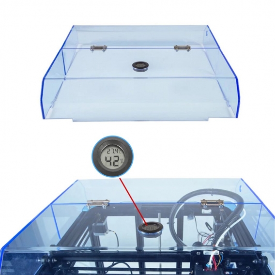 NewCreality 3D Ender-6 3D-Drucker Maschine Top Abdeckung mit Auto Temperatur Feuchtigkeit Messung Screen Display, Acryl Abnehmba