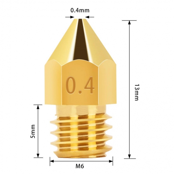 3D Druckerdüsen Extruderdüsen mit Transparenter Aufbewahrungsbox für MK8 Düse Makerbot Creality CR-10 (0.4mm, 20)