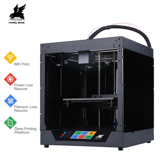 Flyingbear® Ghost 4S FDM Metall-3D-Drucker 255 * 210 * 210 mm Druckgröße mit 4,3-Zoll-Farb-Touchscreen-Unterstützung WIFI-Verbin