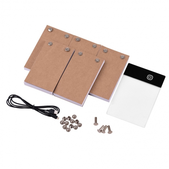 Flip Book Kit mit Lichtpad LED Light Box Tablet 300 Blatt Zeichenpapier Flipbook mit Bindeschrauben zum Zeichnen von Tracing Ani