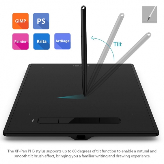 XP-PEN G960S Grafiktablett Stift Tablet Drawing Tablet Stift mit Tilt-Funktion kompatibel mit Android-Tablets und Mobiltelefonen