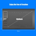 10x6 Zoll Professional Graphics Drawing Tablet 12 Express-Tasten mit 8192 Stufen Batteriefreier Stift / 8-teilige Schreibfedern 