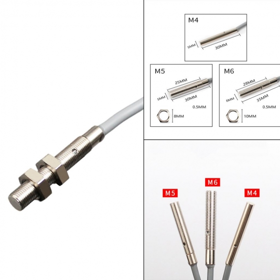 Zylinder-Näherungssensor, Induktiver Näherungsschalter für Detektivannäherung Farbe M5 PNP