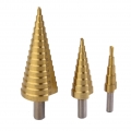 HSS Step Drill Bit Set mit 3 Teiligem Konusschneider für Schlagschrauber, Schnellwechselschaft