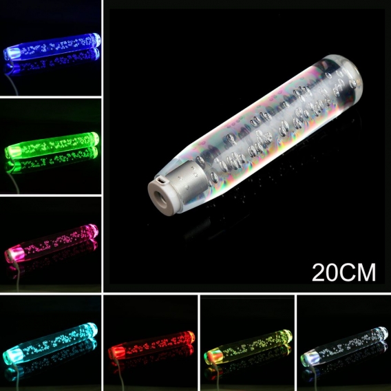 LED-Licht RGB-Schaltknauf Stick Crystal Transparent Bubble Gear Shifter 20cm £¬ Multicolor Gradient Shift Knob Universal