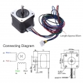 5pcs Nema 17 Stepper Schrittmotor-Antriebssteuerung 2 Phase 1,8 Grad 0.9A 0,4 nm 42mm mit Blei-Kabel 3D-Drucker / CNC Zubehör Er