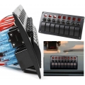 DC 12V/24V 8 Gang Schaltpanel Schalttafel Wippschalter 3 in 1 Panel LED Kippschalter Pane für Auto Bus Boot SHIP